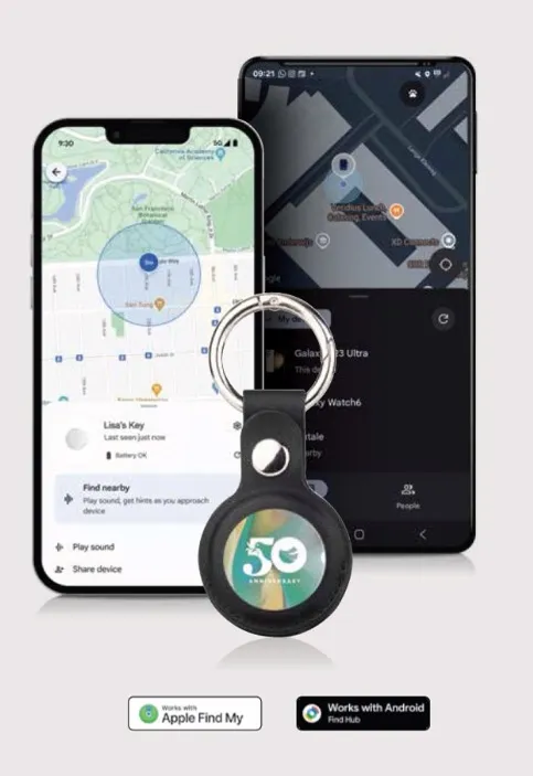 Compacte Find My tracker als premium tech relatiegeschenk