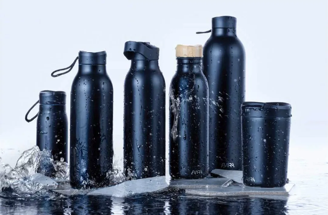 Herbruikbare Avira drinkfles met een strakke, premium uitstraling